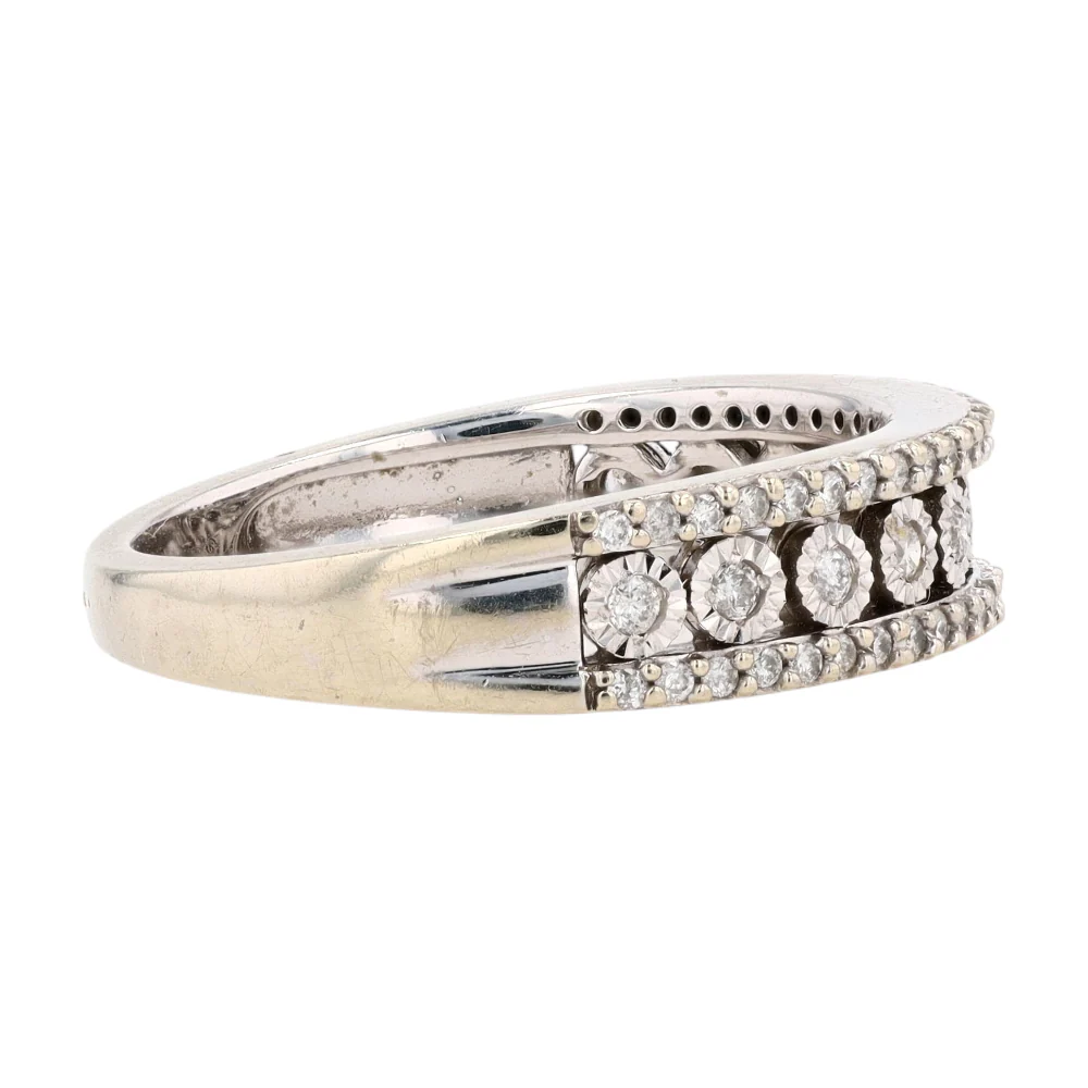 1/10 ctw 10K White Gold Diamond Band Ring - Image 4