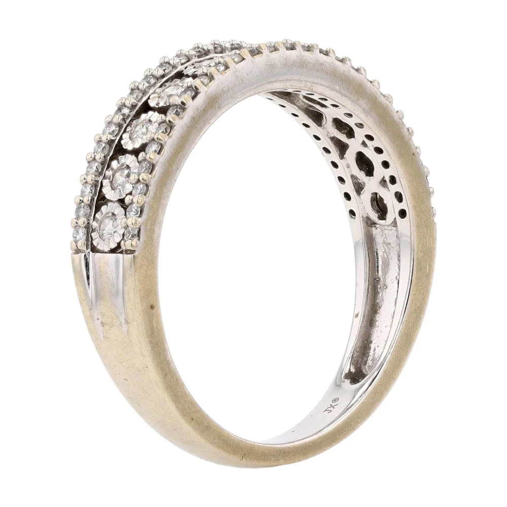 1/10 ctw 10K White Gold Diamond Band Ring - Image 5