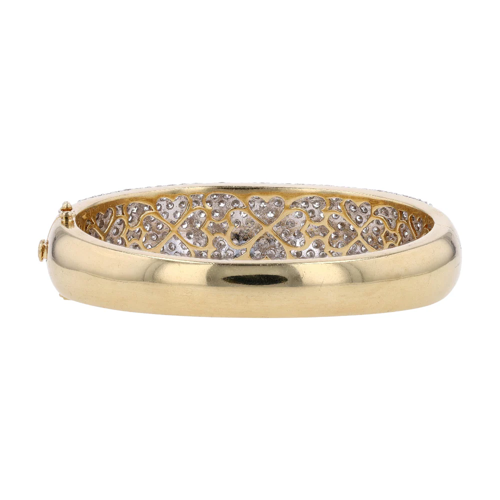 14K Yellow Gold Diamond Bangle Bracelet - Image 2