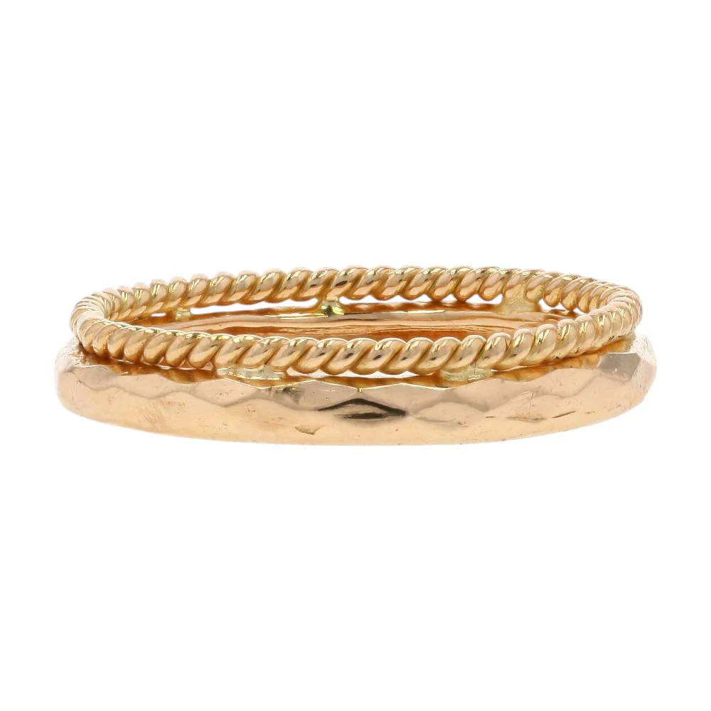 14K Gold Faceted And Rope Style Band - Image 2