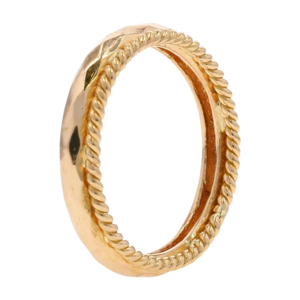 14K Gold Faceted And Rope Style Band - Image 3