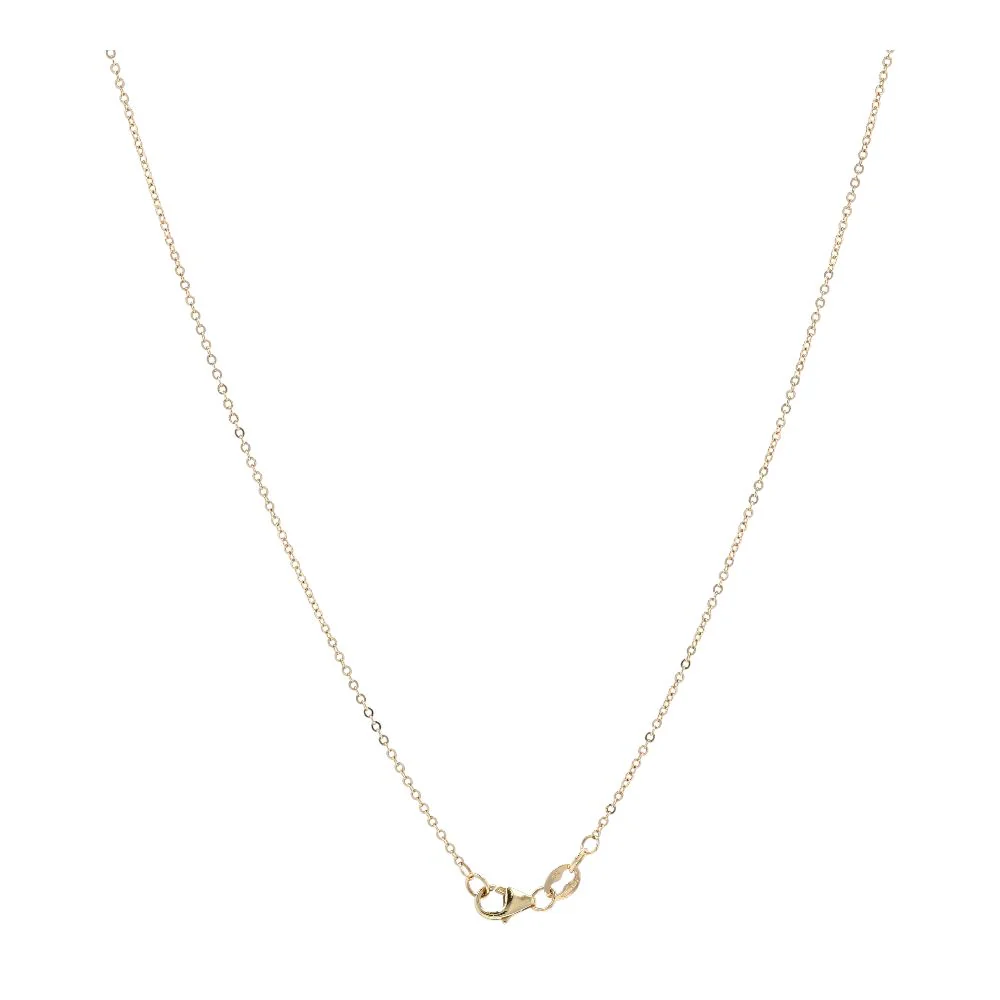 14K Gold Stationed Initial J And Green Stone On Chain Necklace - Image 2