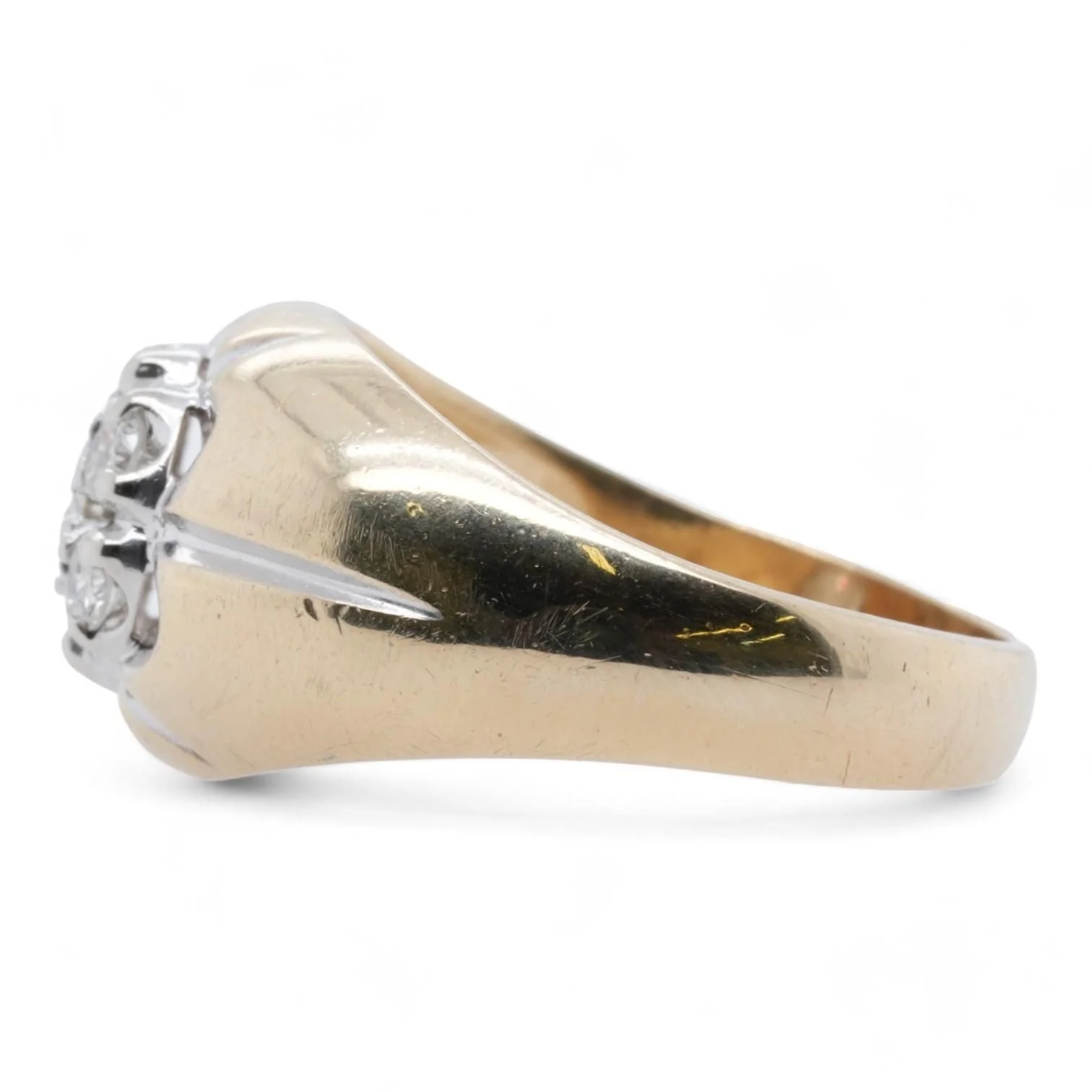 14K Gold Vintage Style Gents Diamond Band - Image 3