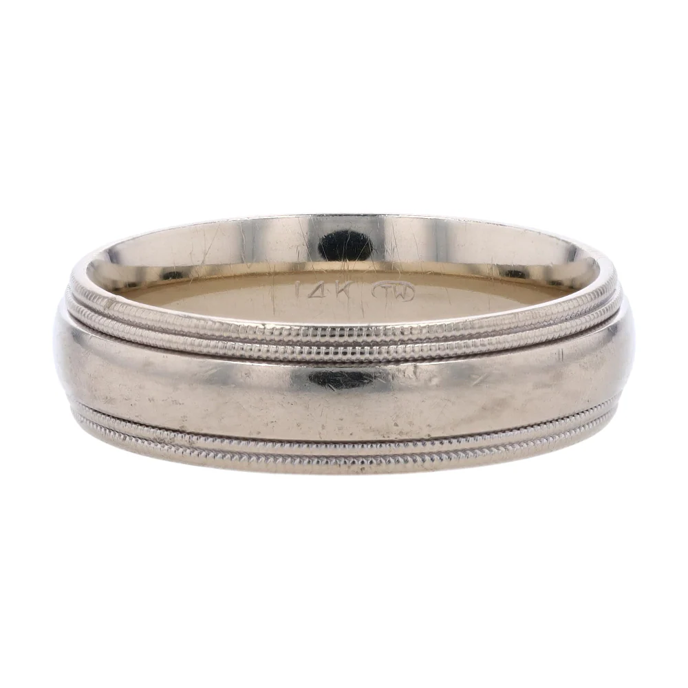 14K White Gold Band Ring