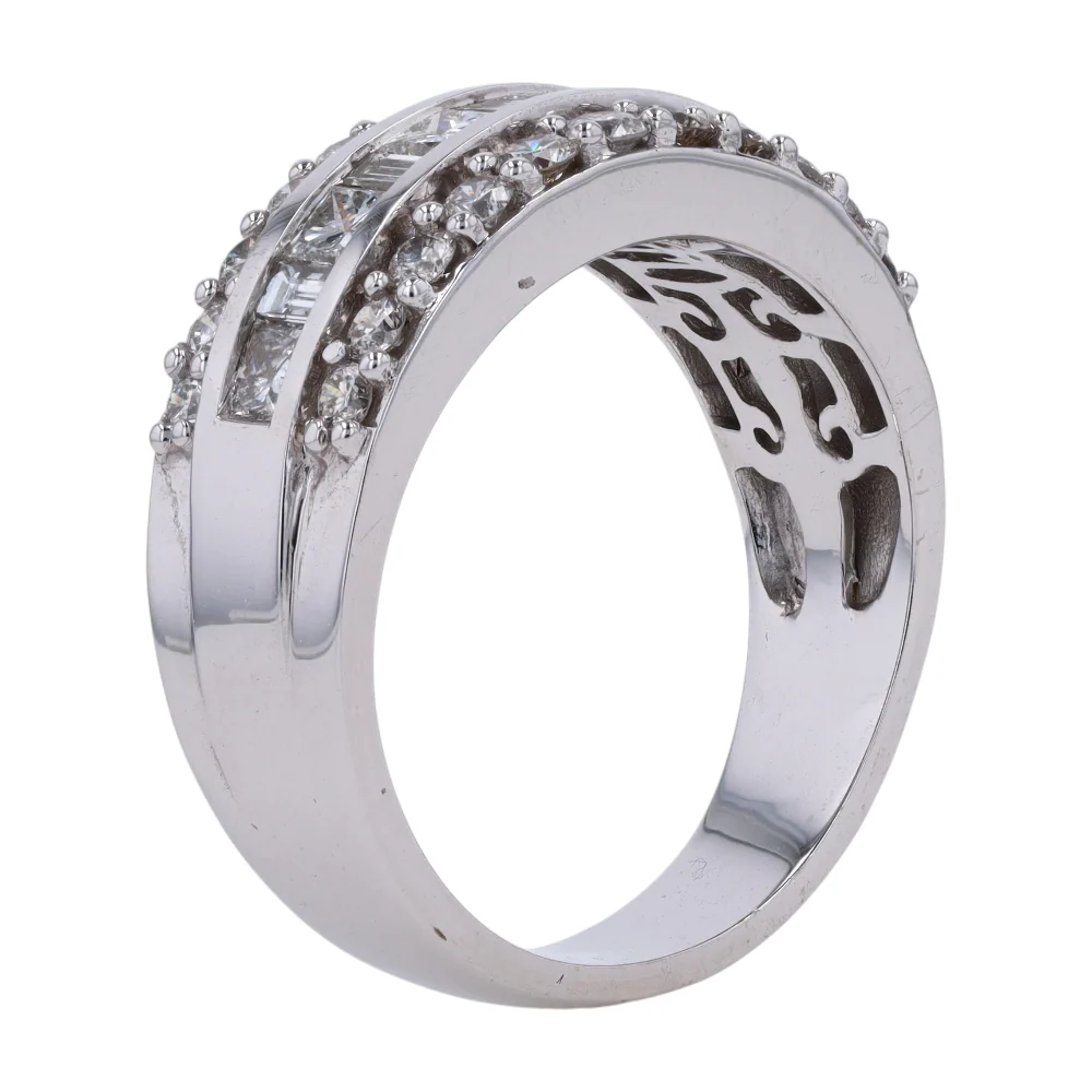 1 1/2 ctw 14K White Gold Diamond Band Ring - Image 5