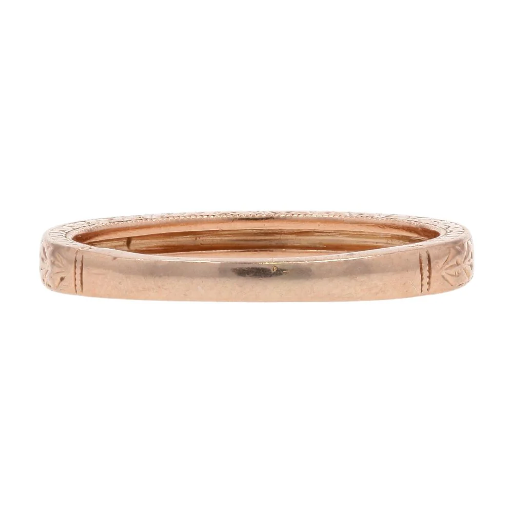 14K Rose Gold Impressions Engraved Band - Image 3