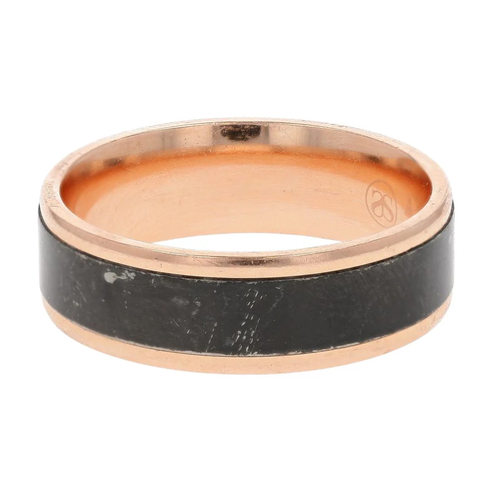14K Rose Gold With Titanium Center Band - Image 2