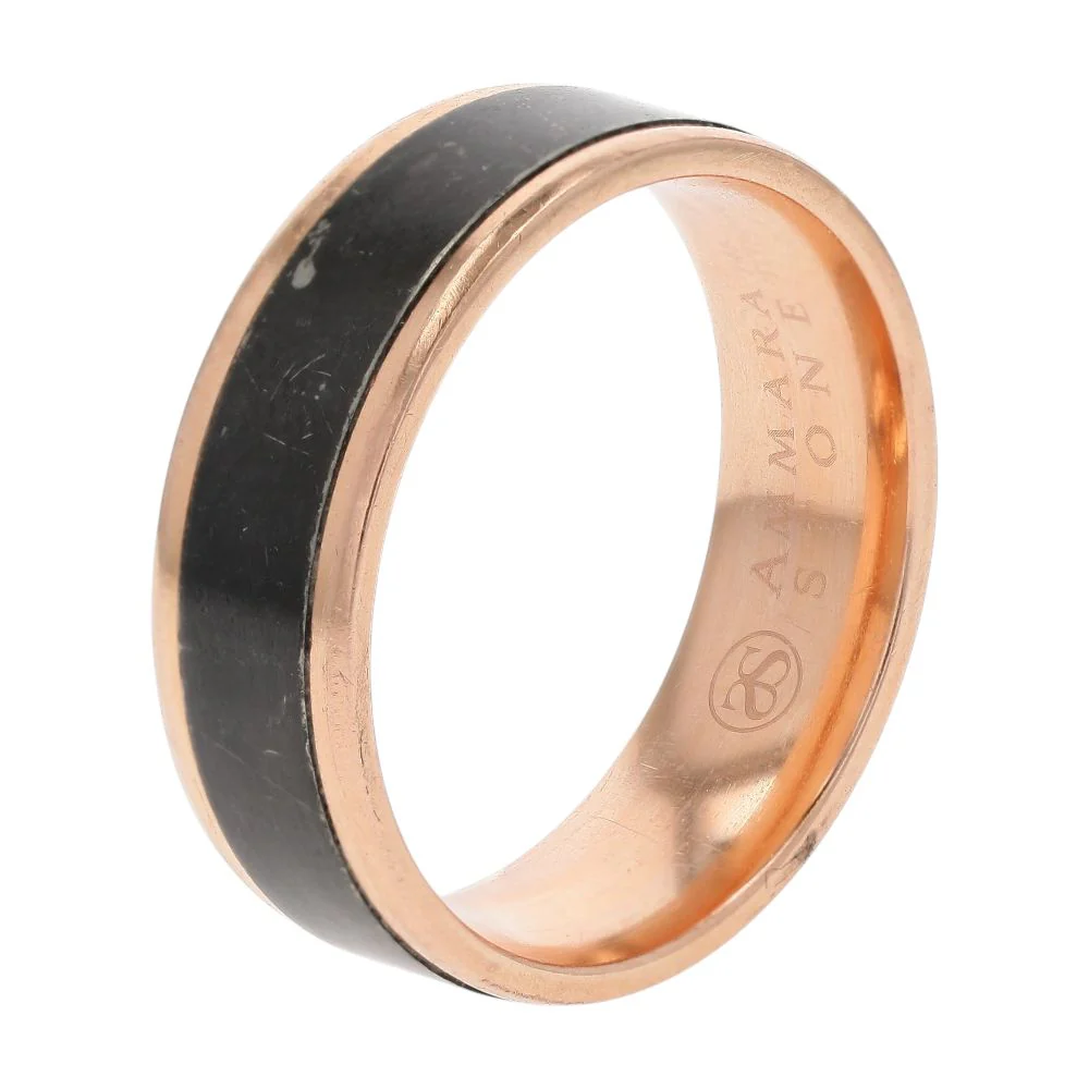 14K Rose Gold With Titanium Center Band - Image 3