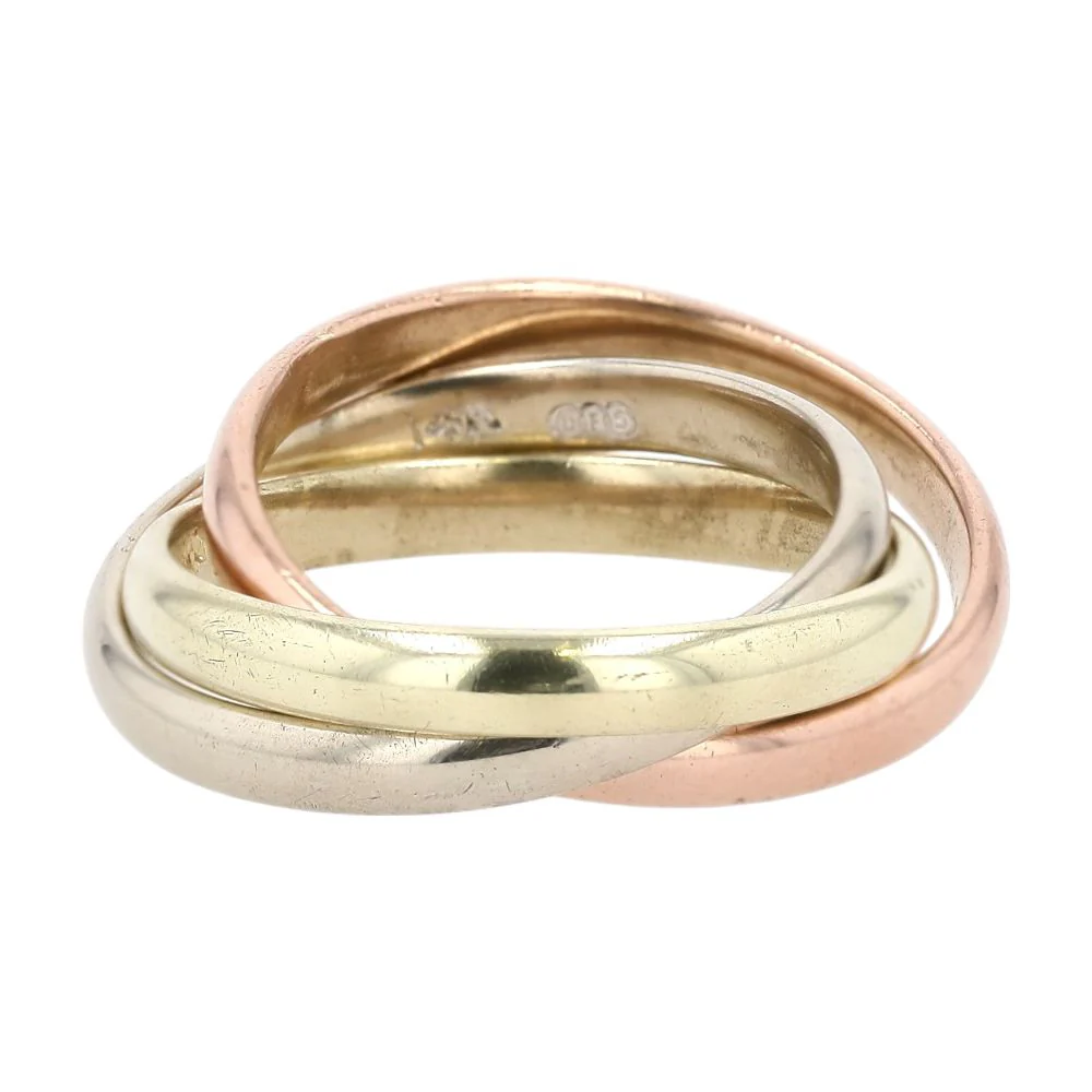14K Tri Tone Gold Trinity Band - Image 2