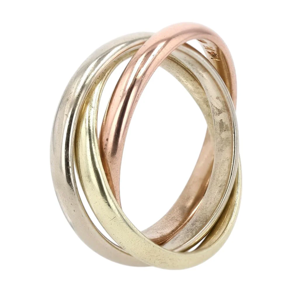 14K Tri Tone Gold Trinity Band - Image 3