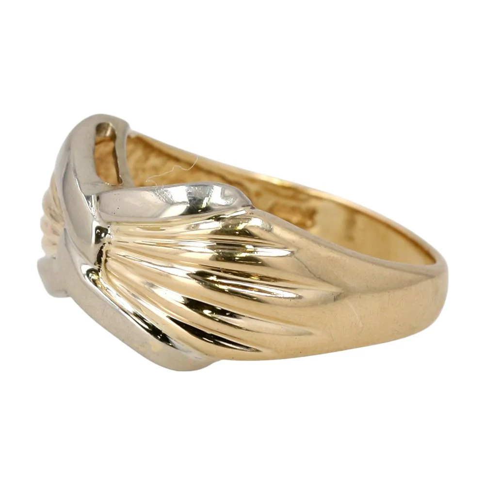 14K Two Tone Gold Ribbon Band - Image 2