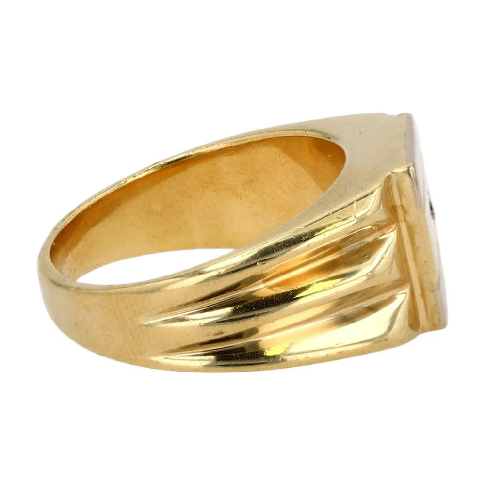 20880263 - 14K Two Tone Gold Small Diamond Accent Signet Ring - Image 3