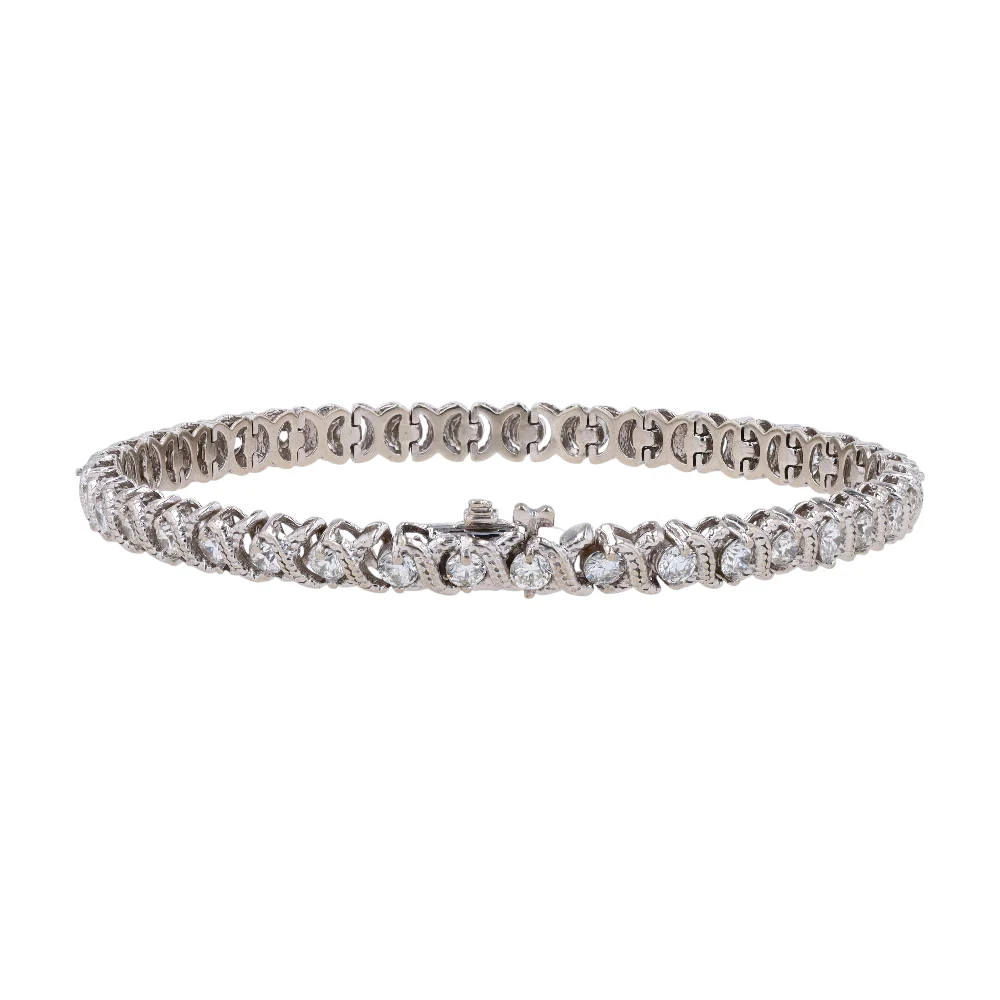 2 5/8 ctw 14K White Gold Diamond Tennis Bracelet - Image 2