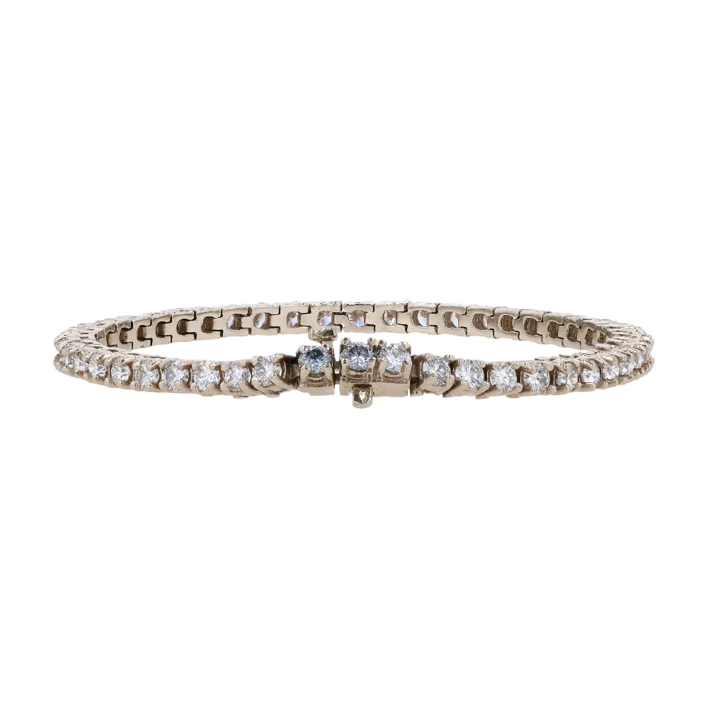 4 3/4 ctw 14K White Gold Diamond Tennis Bracelet - Image 2