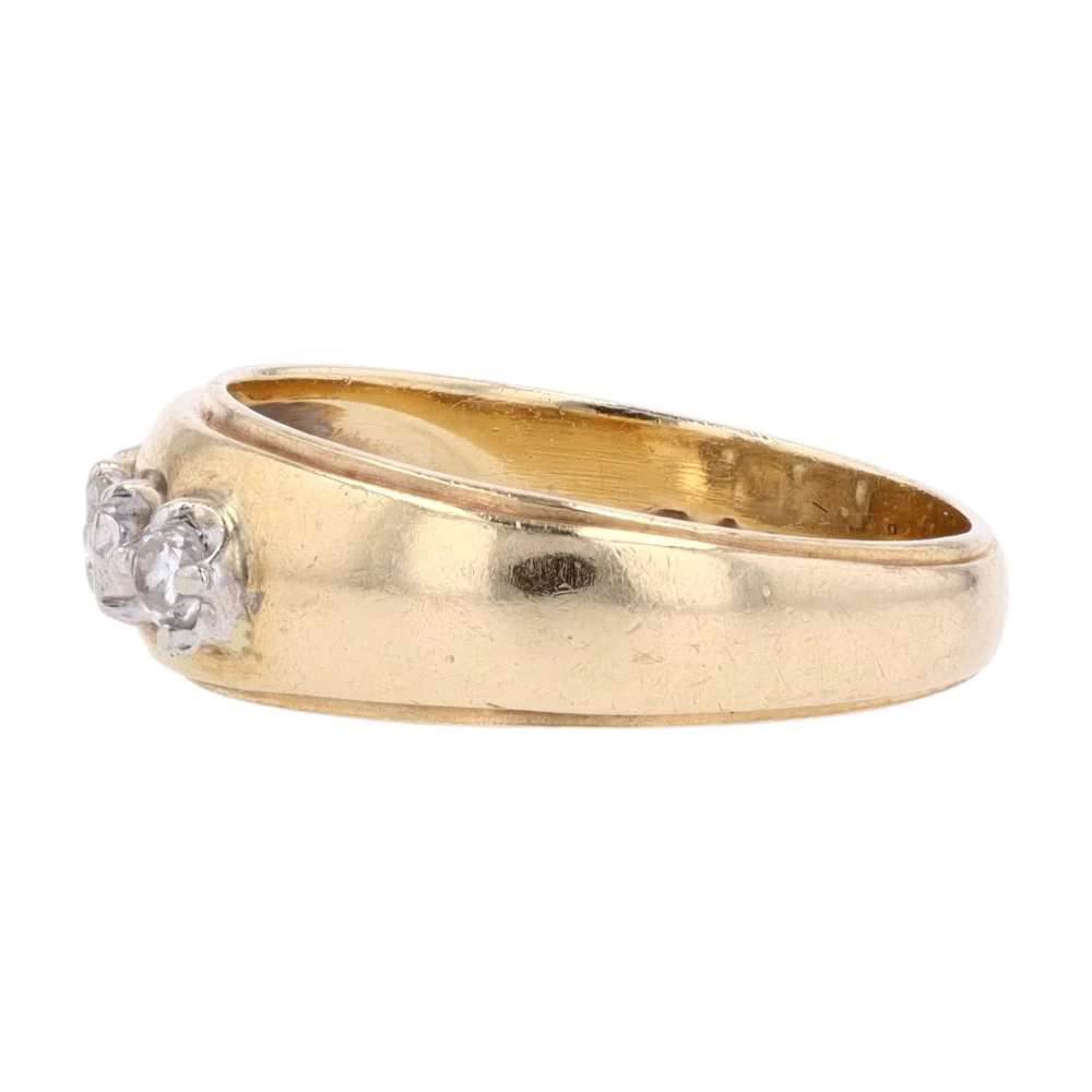 14K Two-Tone Gold Diamond Band Ring - Image 2