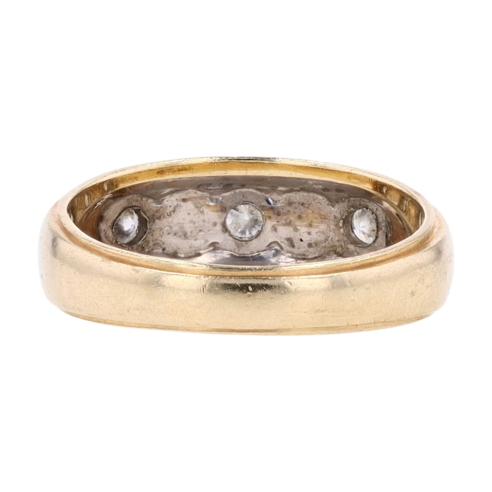 14K Two-Tone Gold Diamond Band Ring - Image 3