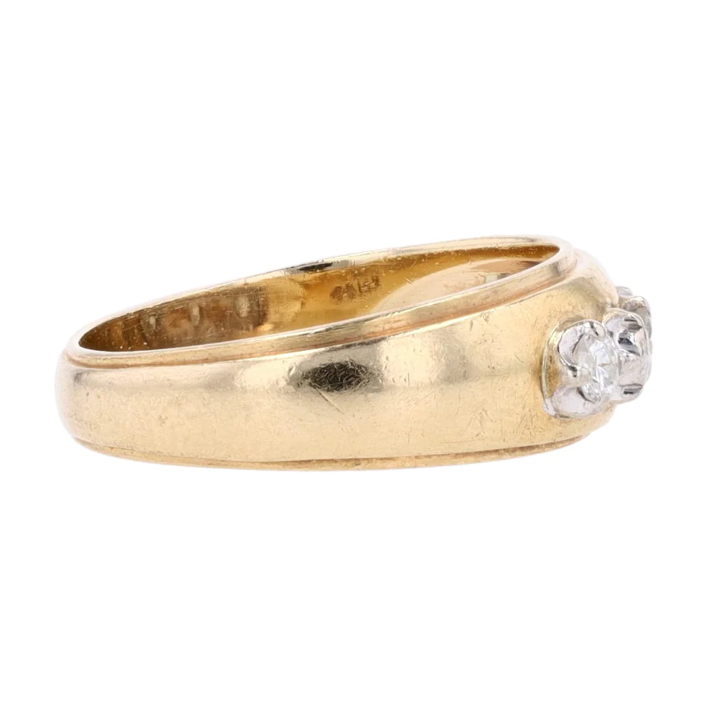 14K Two-Tone Gold Diamond Band Ring - Image 4