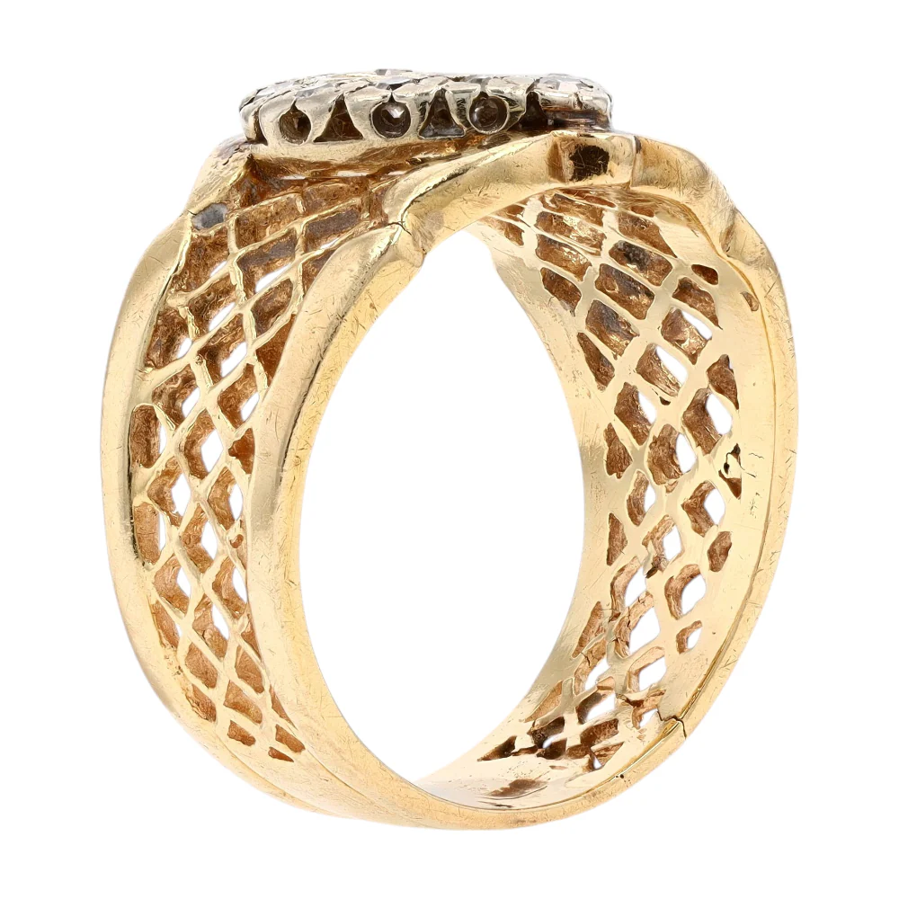 1/8 ctw 14K Two-Tone Gold Diamond Fashion Ring - Image 5
