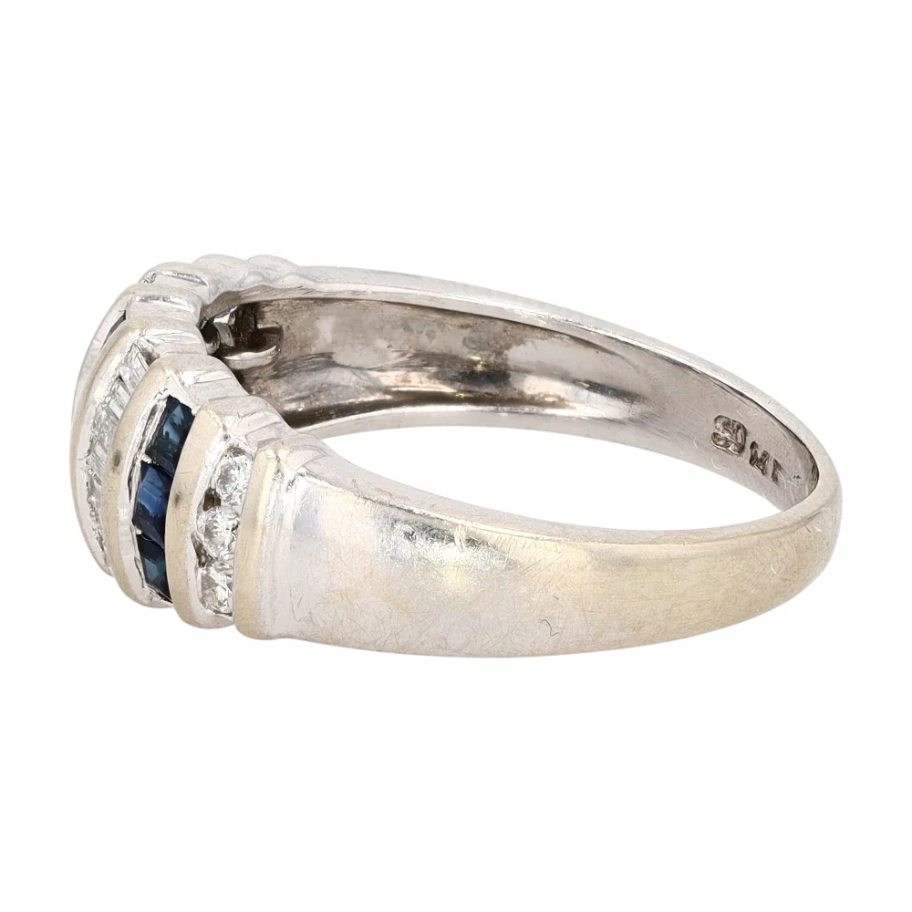 14K White Gold Diamond Band Ring - Image 2