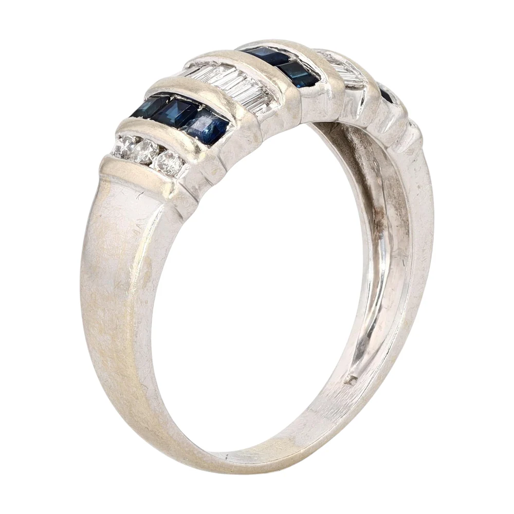 14K White Gold Diamond Band Ring - Image 5