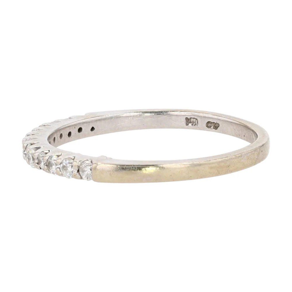 14K White Gold Diamond Band Ring - Image 2