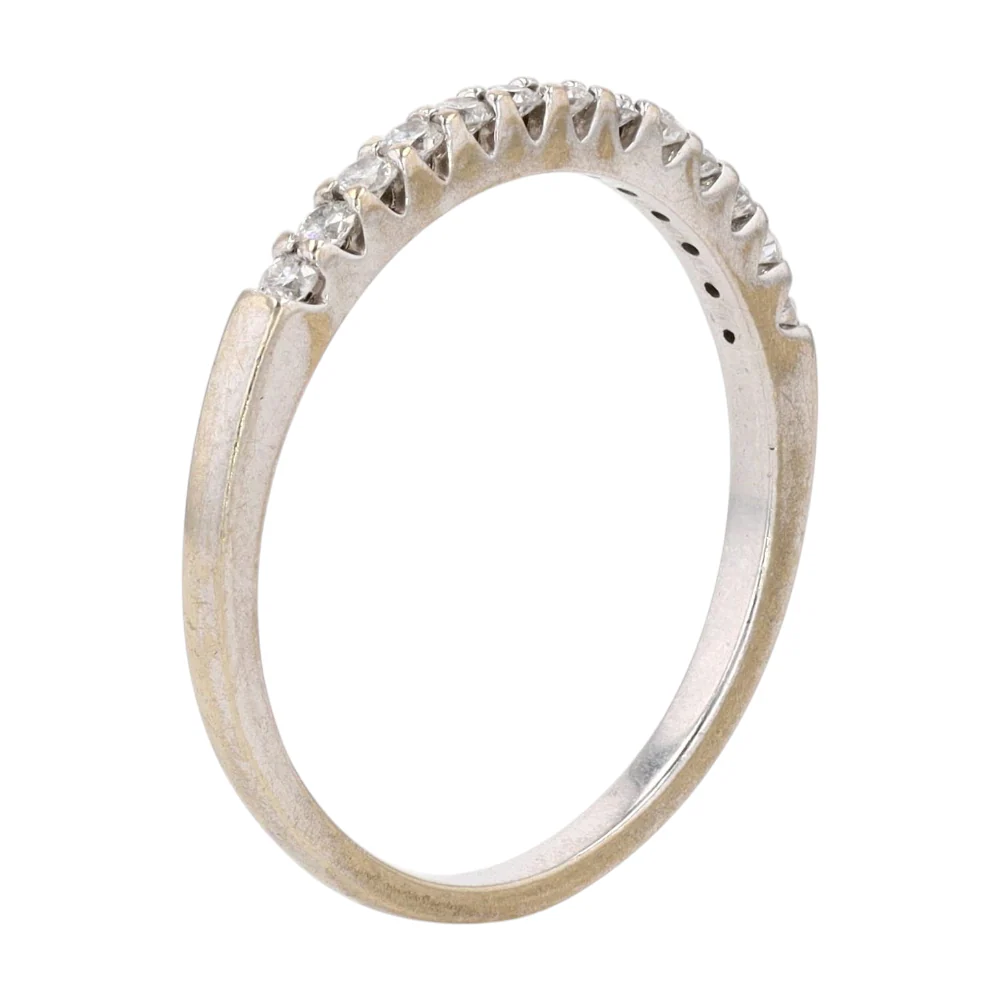 14K White Gold Diamond Band Ring - Image 5