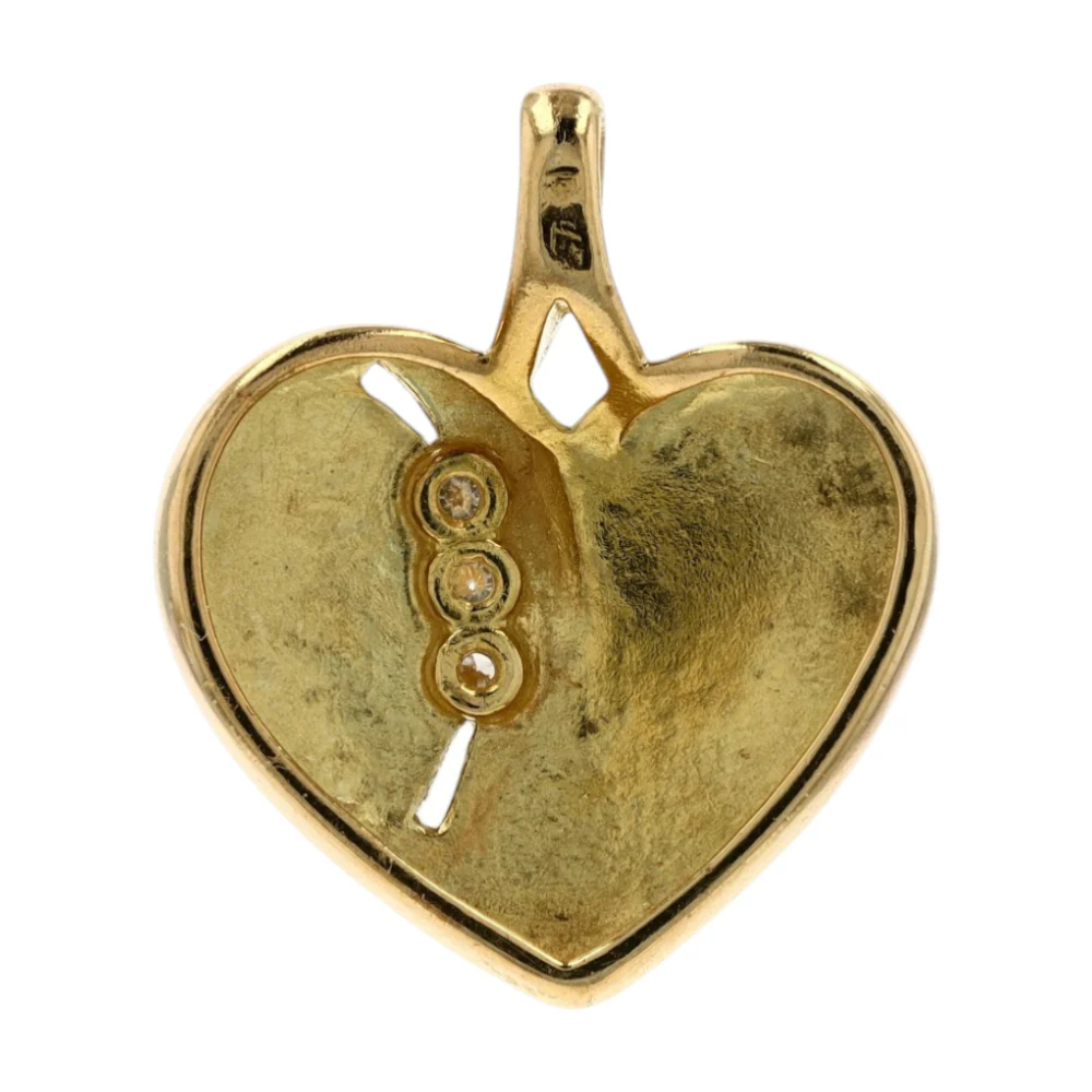 18K Yellow Gold Diamond Pendant - Image 2