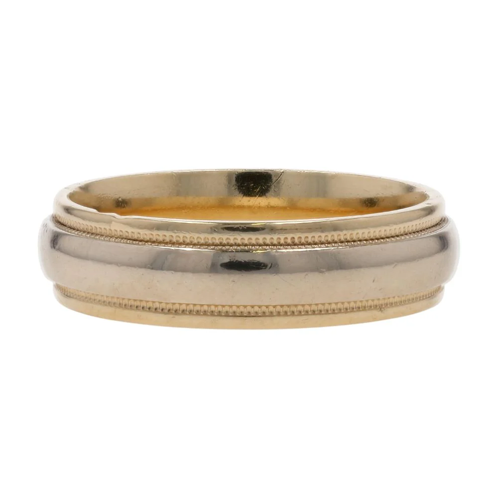 18K Gold Milgrain Edge Band - Image 2