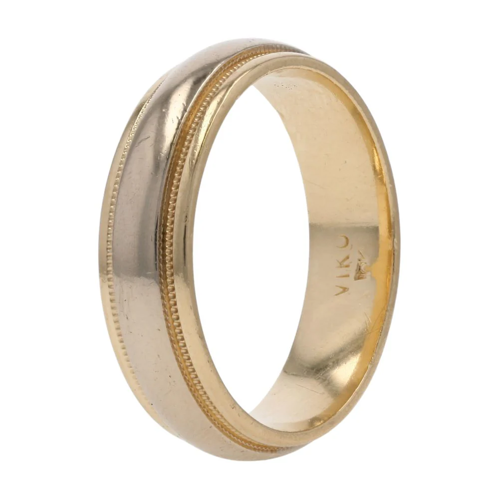 18K Gold Milgrain Edge Band - Image 3