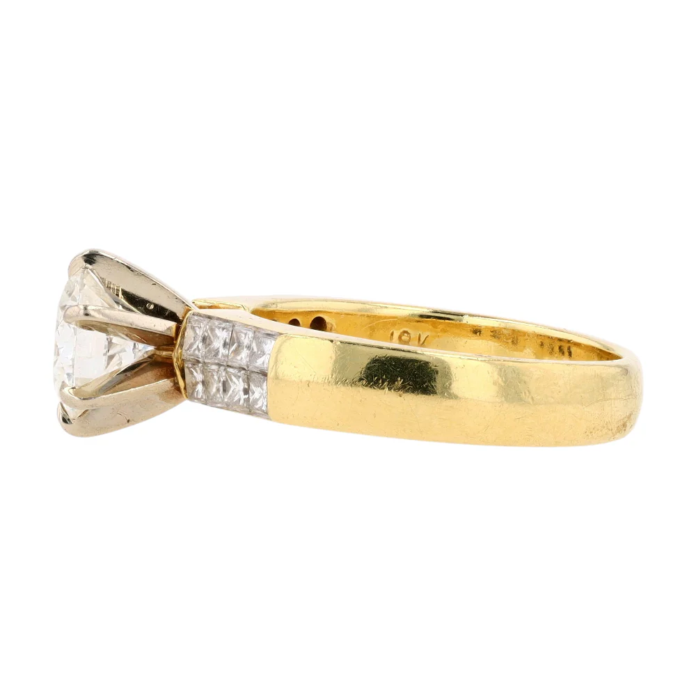 1 1/4 ctw 18K Yellow Gold Diamond Engagement Ring - Image 2