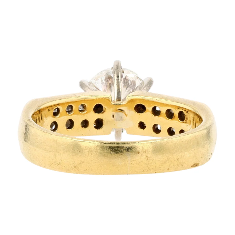1 1/4 ctw 18K Yellow Gold Diamond Engagement Ring - Image 3