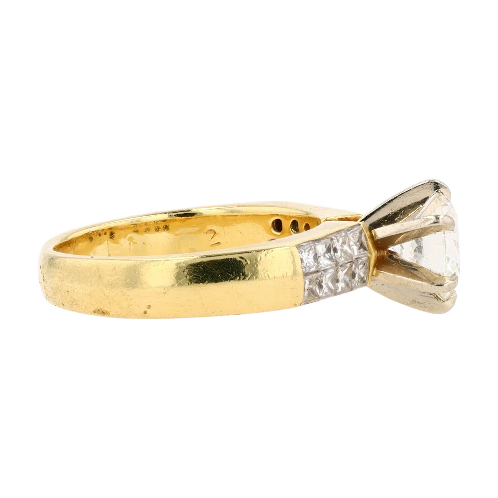1 1/4 ctw 18K Yellow Gold Diamond Engagement Ring - Image 4