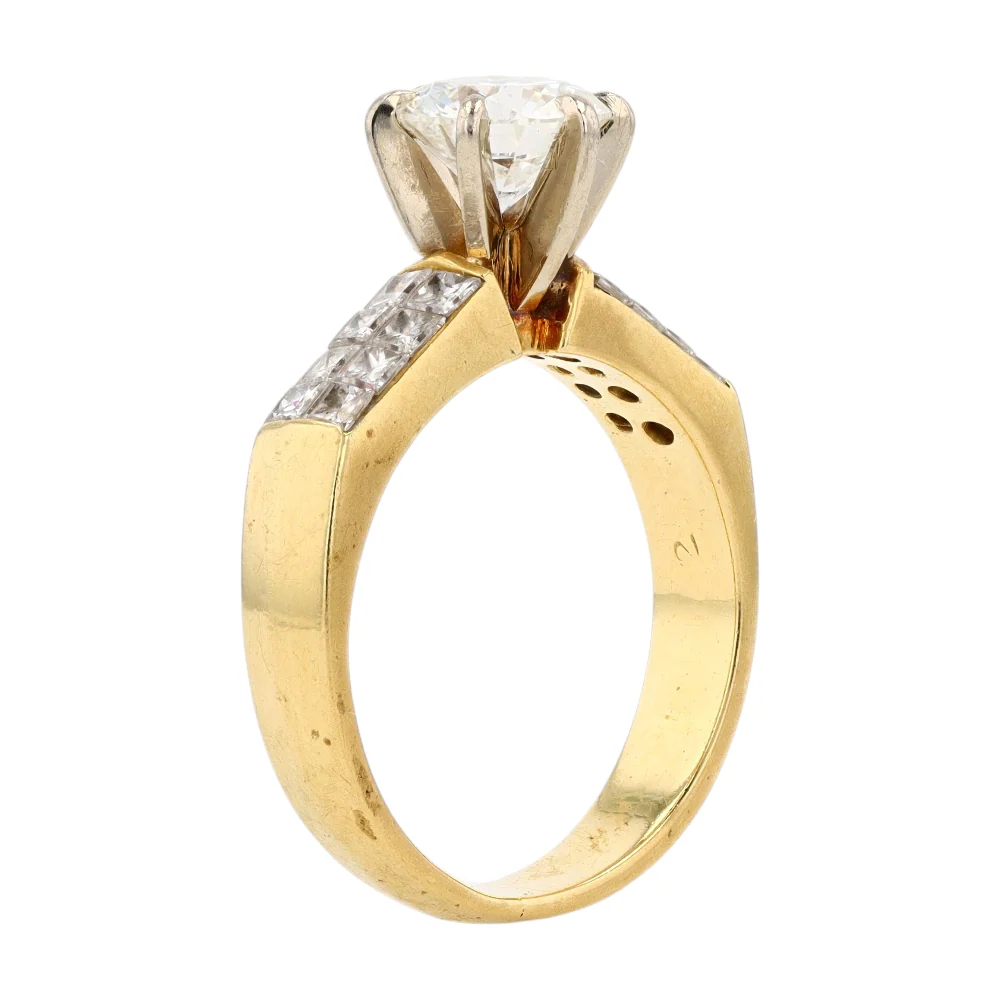 1 1/4 ctw 18K Yellow Gold Diamond Engagement Ring - Image 5