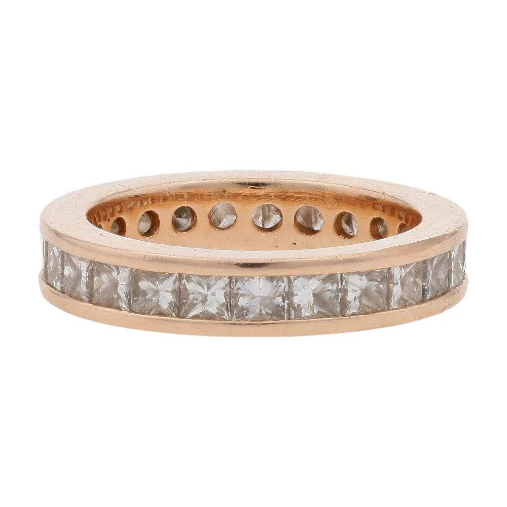 2 1/3 Ct 14K Gold Channel Set Square Diamond Eternity Band - Image 2