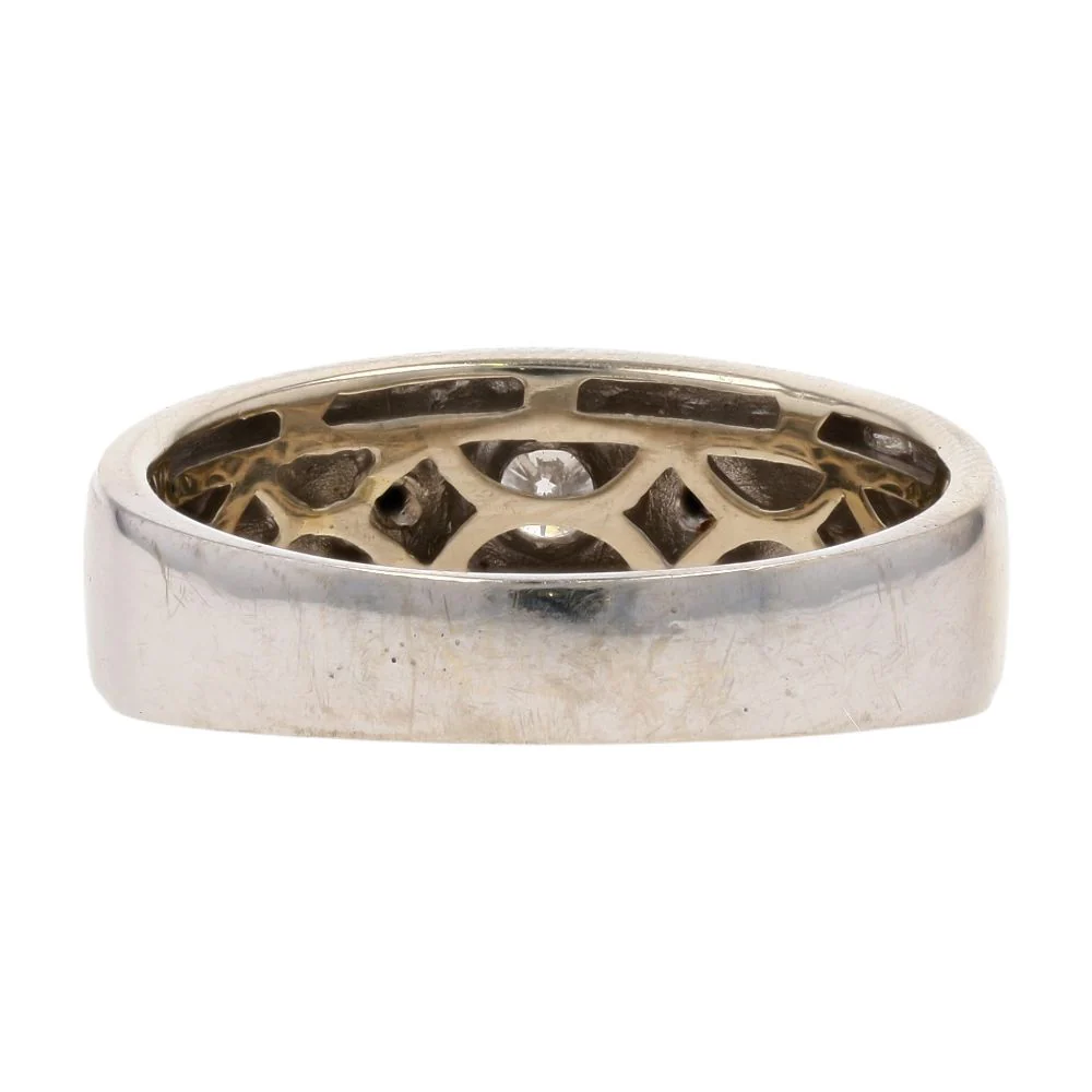 1/5 Ct 14K Two Tone Gold Diamond With Gold Leaf And Black Accented Shank Band - Image 3