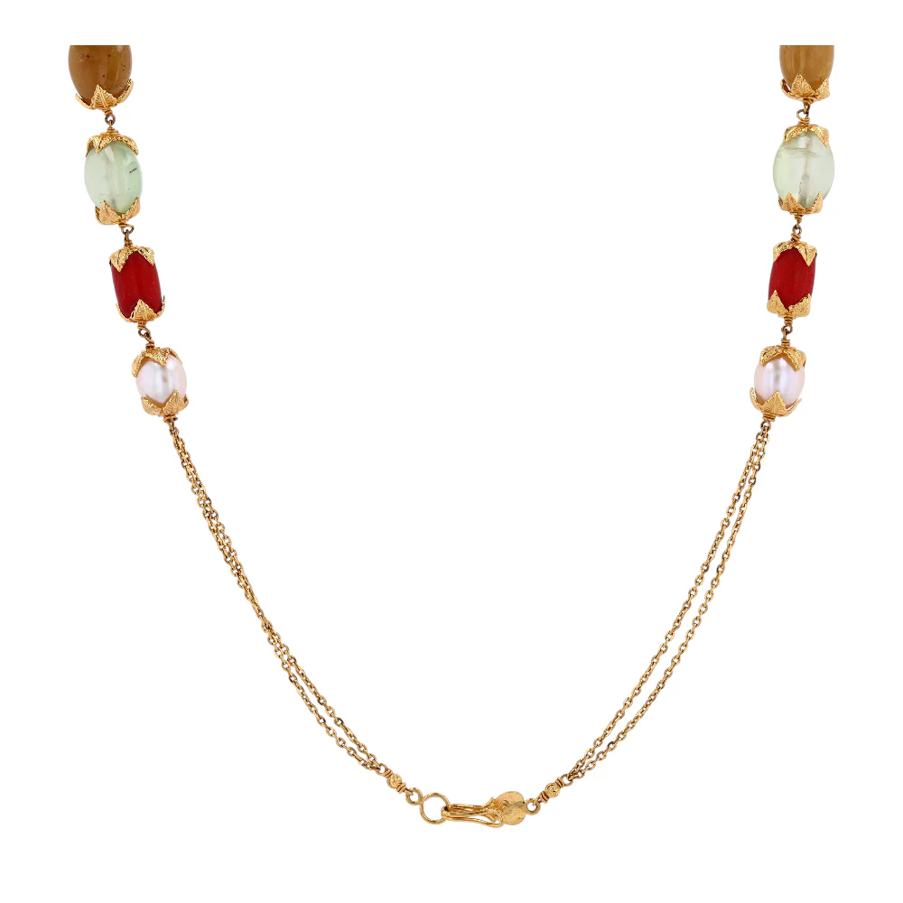 22K Yellow Gold Beaded Necklace - Image 2
