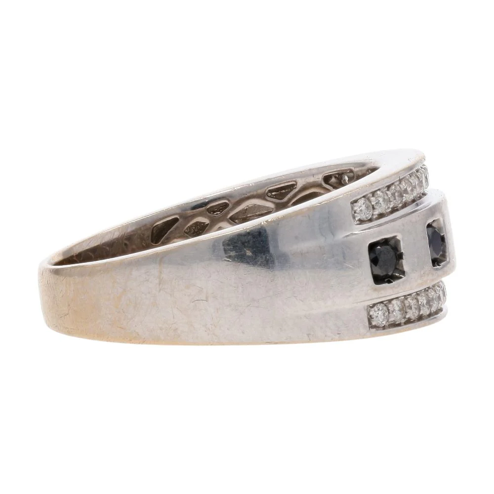1/3 Ct 10K White Gold Black Stone And Diamond Band - Image 4