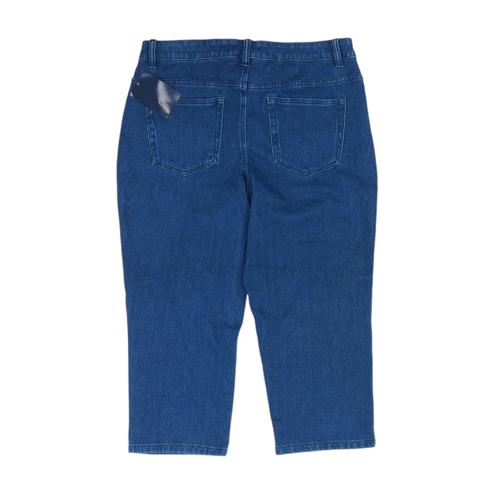 Blue Solid 5-Pocket Capris - Image 2