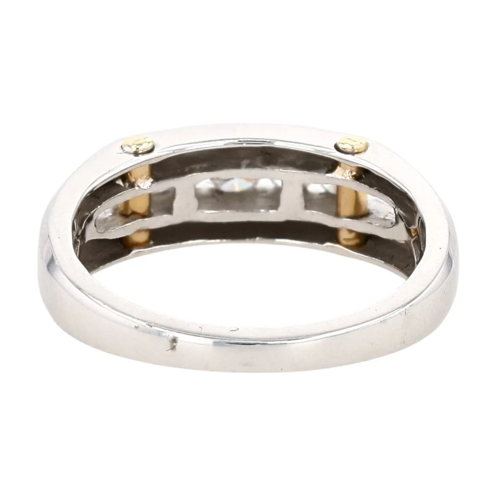 1/2 Ct 14K Two Tone Gold Lab Grown Diamond Geometric Bar Set Band - Image 3
