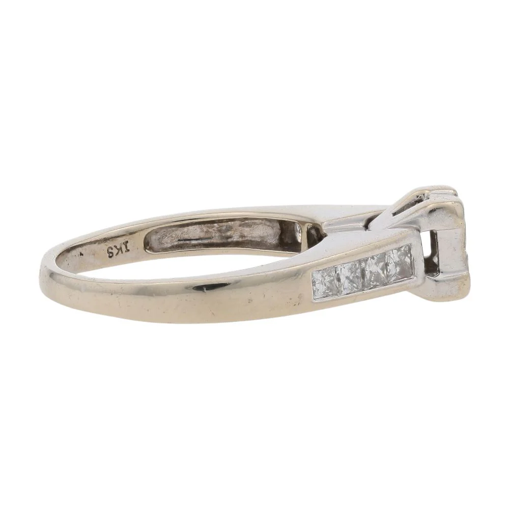 3/4 Ct 14K White Gold Tension Set Princess Cut Diamond Engagement Ring - Image 4