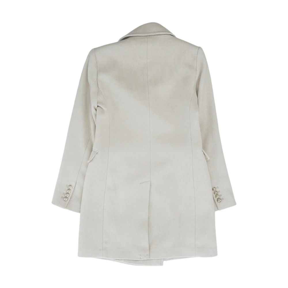 Cream Solid Coat - Image 2