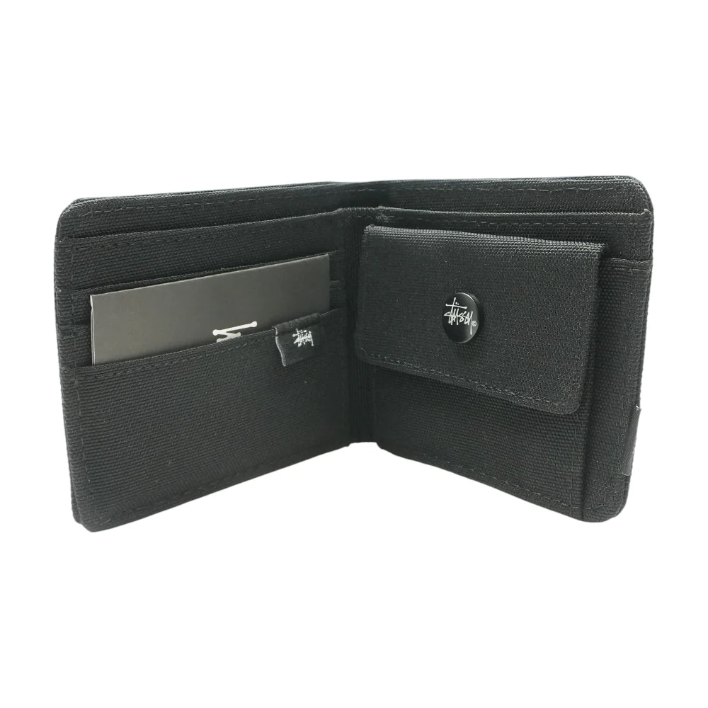 Black Canvas Bifold Wallet - Image 4