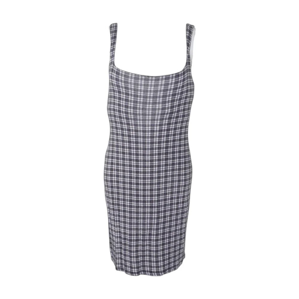 Black Plaid Mini Dress