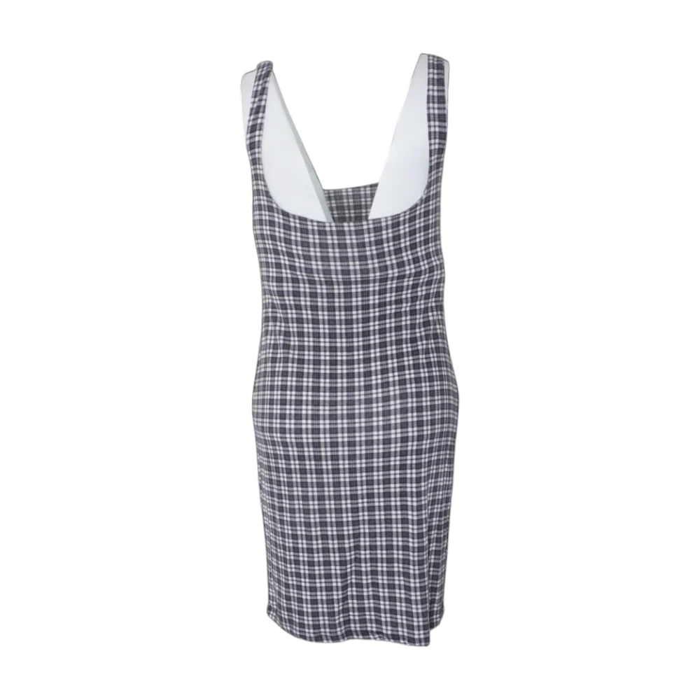Black Plaid Mini Dress - Image 2