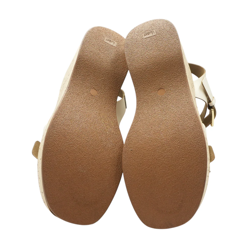 Beige Wedged Sandals - Image 3