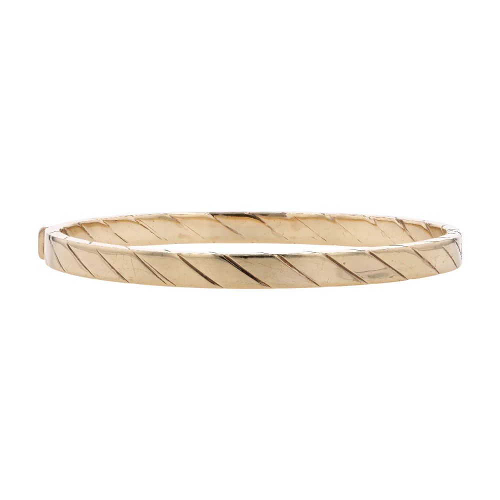 9K Yellow Gold Bangle Bracelet - Image 2