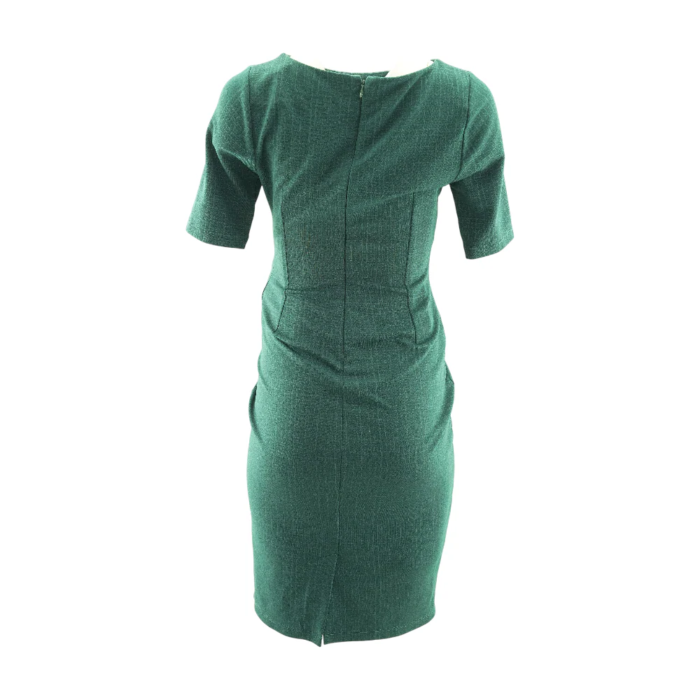 Green Maternity Plaid Midi Dress - Image 2