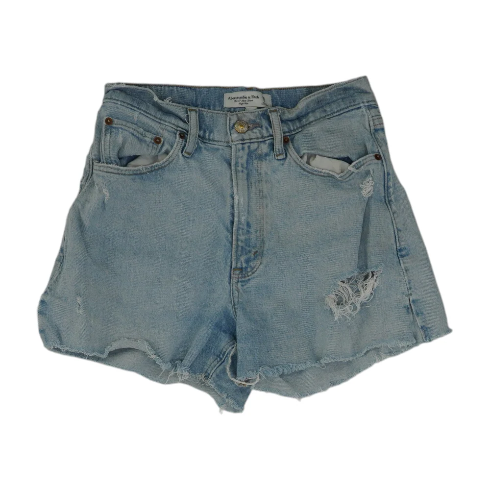Blue Solid Denim Shorts