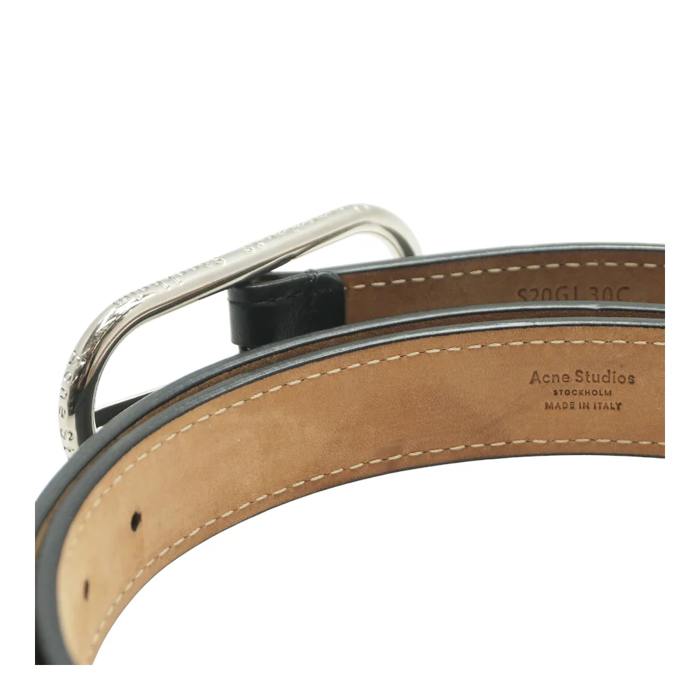 Black Thin Leather Belt - Image 3