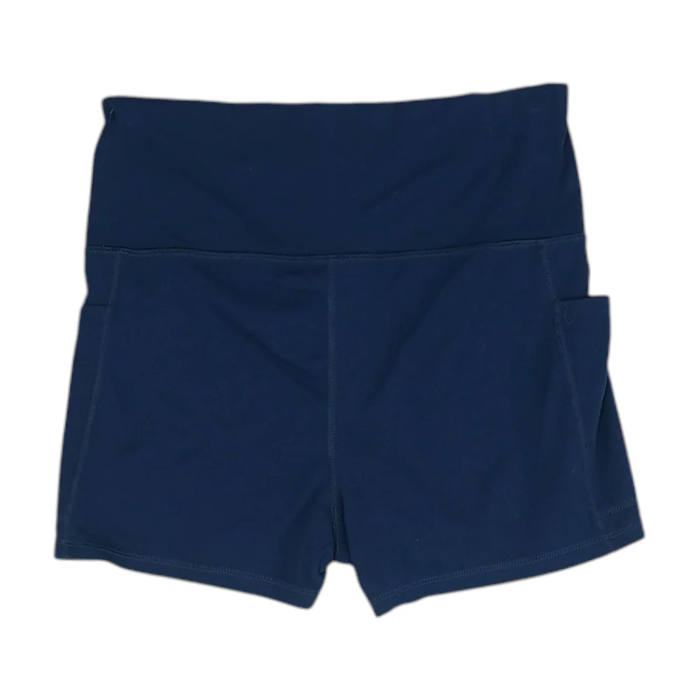 Navy Solid Active Shorts - Image 2